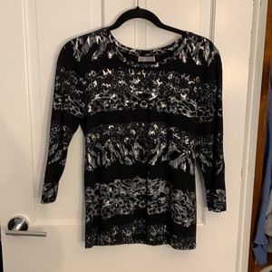 Black & gray animal print top. JM Collection from Macy’s